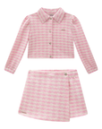 Conjunto de Jaqueta Boxy e Short Saia em Malha Tweed 89678 Infanti Infantil Menina
