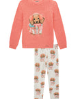 Conjunto de Blusão em Tricot e Calça Legging em Termoskin Peluciado 92364 Infanti Infantil Menina