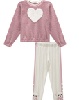 Conjunto de Blusão em Pelo Durban e Calça Legging em Termokin Peluciado 92669 Infanti Infantil Menina