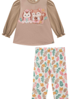 Conjunto de Bata em Cotton com Calça Legging em Molecotton 89658 Infanti Bebê Menina