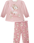 Conjunto de Bata em Malha Fresh com Calça Legging em Molecotton 89651 Infanti Bebê Menina