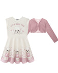Vestido em Fly Tech com Bolero em Pelo Durban 92680 Infanti Infantil Menina
