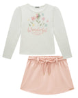 Conjunto de Blusa em Malha Power com Short Saia em Molevisco 92146 Infanti Infantil Menina
