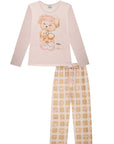 Conjunto de Pijama de Blusa em Malha Fresh e Calça em Malha Comfy 89631 Infanti Infantil Menina