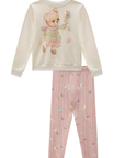 Conjunto de Blusão em Moletom sem Pelúcia e Calça Legging em Fly Tech 89750 Infanti Infantil Menina
