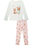 Conjunto de Pijama de Blusa e Calça Legging em Malha Comfy 92403 Infanti Infantil Menina