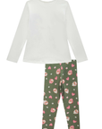 Conjunto de Blusa Alongada em Cotton com Calça Legging em Molecotton 89436 Infanti Infantil Menina
