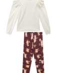 Conjunto de Bata em Malha Comfy Linho com Calça Legging em Malha Power 89432 Infanti Infantil Menina