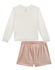 Conjunto de Blusa em Canelado Liz e Shorts em Malha Cotelê 91920 Infanti Infantil Menina