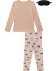Conjunto de Pijama de Blusa em Meia Malha e Calça Legging em Malha Comfy. Acompanha Máscara 89630 Infanti Infantil Menina
