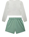 Conjunto de Blusa Boxy em Malha Comfy e Short Saia em Molevisco 90503 Infanti Infantil Menina