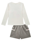 Conjunto de Blusa em Canelado Liz e Shorts em Suede Twill 92595 Infanti Infantil Menina