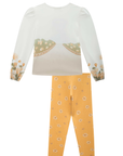 Conjunto de Blusa Alongada em Malha Power com Calça Legging em Fly Tech 89421 Infanti Infantil Menina