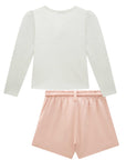 Conjunto de Blusa em Malha Power com Short Saia em Molevisco 92146 Infanti Infantil Menina