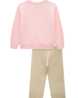 Conjunto de Blusão em Moletom sem Pelúcia e Calça Legging em Molecotton 89659 Infanti Bebê Menina
