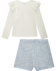 Conjunto de Blusa em Canelado e Shorts em Malha Tweed 89675 Infanti Infantil Menina