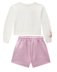 Conjunto de Blusão Boxy em Molecotton e Shorts Saia em Moletom sem Pelúcia 90829 Infanti Infantil Menina