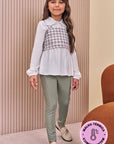 Trio de Camisa em Viscose Colete em Molecotton e Calça Legging em Termoskin em Couro 80935 Infanti Infantil Menina