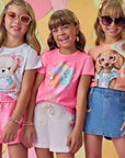 Shorts em Sarja com Elastano 86635 Infanti Infantil Menina
