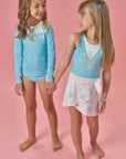 Trio de Blusa e Biquíni em Malha UV Dry com Proteção UV 50+ 87441 Infanti Infantil Menina