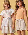 Shorts em Linho Santorine com Elastano 88128 Infanti Infantil Menina