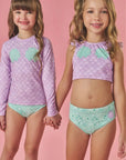 Trio de Blusa e Biquíni em Malha UV Dry com Proteção UV 50+ 88939 Infanti Infantil Menina