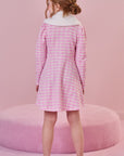Vestido em Malha Tweed. Acompanha Gola em Pelo 89665 Infanti Infantil Menina