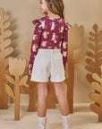 Conjunto de Blusa em Malha Power com Shorts em Moletom sem Pelúcia 90573 Infanti Infantil Menina