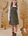 Conjunto de Blusa em Canelado Liz com Salopete em Veludo Cotelê 92407 Infanti Infantil Menina