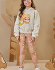 Conjunto de Blusão em Pelo Teddy e Calça Legging em Termoskin Peluciado 92472 Infanti Infantil Menina