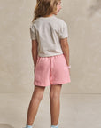 Conjunto de Blusa Boxy Over em Meia Malha e Shorts em Moletwill 93625 Infanti Infantil Menina
