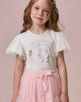 Blusa em Cotton e Tule 95884 Infanti Infantil Menina