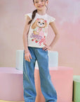 Calça Wide Leg em Jeans com Elastano 85248 Infanti Infantil Menina