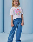 Calça Wide Leg em Jeans com Elastano 95404 Infanti Infantil Menina