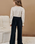 Calça Wide Leg em Malha Cotelê 90330 Infanti Infantil Menina