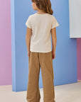 Calça Wide Leg em Moletom sem Pelúcia 92574 Infanti Infantil Menina