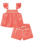 Conjunto de Bata Boxy e Shorts em Viscose 85233 Infanti Infantil Menina