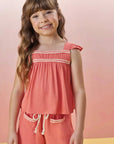 Conjunto de Bata Boxy e Shorts em Viscose 85233 Infanti Infantil Menina