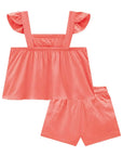Conjunto de Bata Boxy e Shorts em Viscose 85233 Infanti Infantil Menina