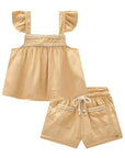 Conjunto de Bata Boxy e Shorts em Viscose 85233 Infanti Infantil Menina