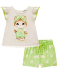 Conjunto de Bata e Shorts em Malha Fresh 87162 Infanti Bebê Menina