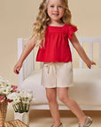 Conjunto de Bata em Blend de Viscose e Shorts em Sarja com Elastano 96603 Infanti Infantil Menina