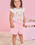 Conjunto de Bata em Cotton com Shorts em Molevisco 83645 Infanti Infantil Menina