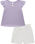 Conjunto de Bata em Cotton com Shorts em Molevisco 83645 Infanti Infantil Menina
