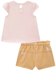Conjunto de Bata em Cotton e Shorts em Molecotton 83215 Infanti Infantil Menina