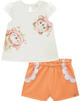 Conjunto de Bata em Cotton e Shorts em Molecotton 83215 Infanti Infantil Menina