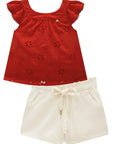 Conjunto de Bata em Laise Sunny e Shorts em Sarja com Elastano 87088 Infanti Bebê Menina