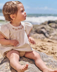 Conjunto de Bata em Linho Deluxe com Tapa Fralda em Linho com Elastano 97159 Infanti Bebê Menina
