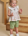 Conjunto de Bata em Malha Fresh e Shorts em Sarja com Elastano 93418 Infanti Infantil Menina