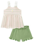 Conjunto de Bata em Malha Wave com Shorts em Viscose 83445 Infanti Bebê Menina